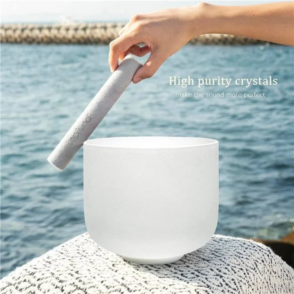 F Note Quartz Crystal Singing Bowl 8 Inch Heart Chakra Meditation Sound Healing - Picture 3 of 6
